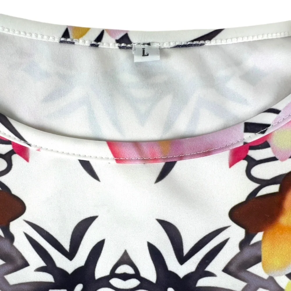 Vintage White Tropical Floral Dress - Picture 9 of 9